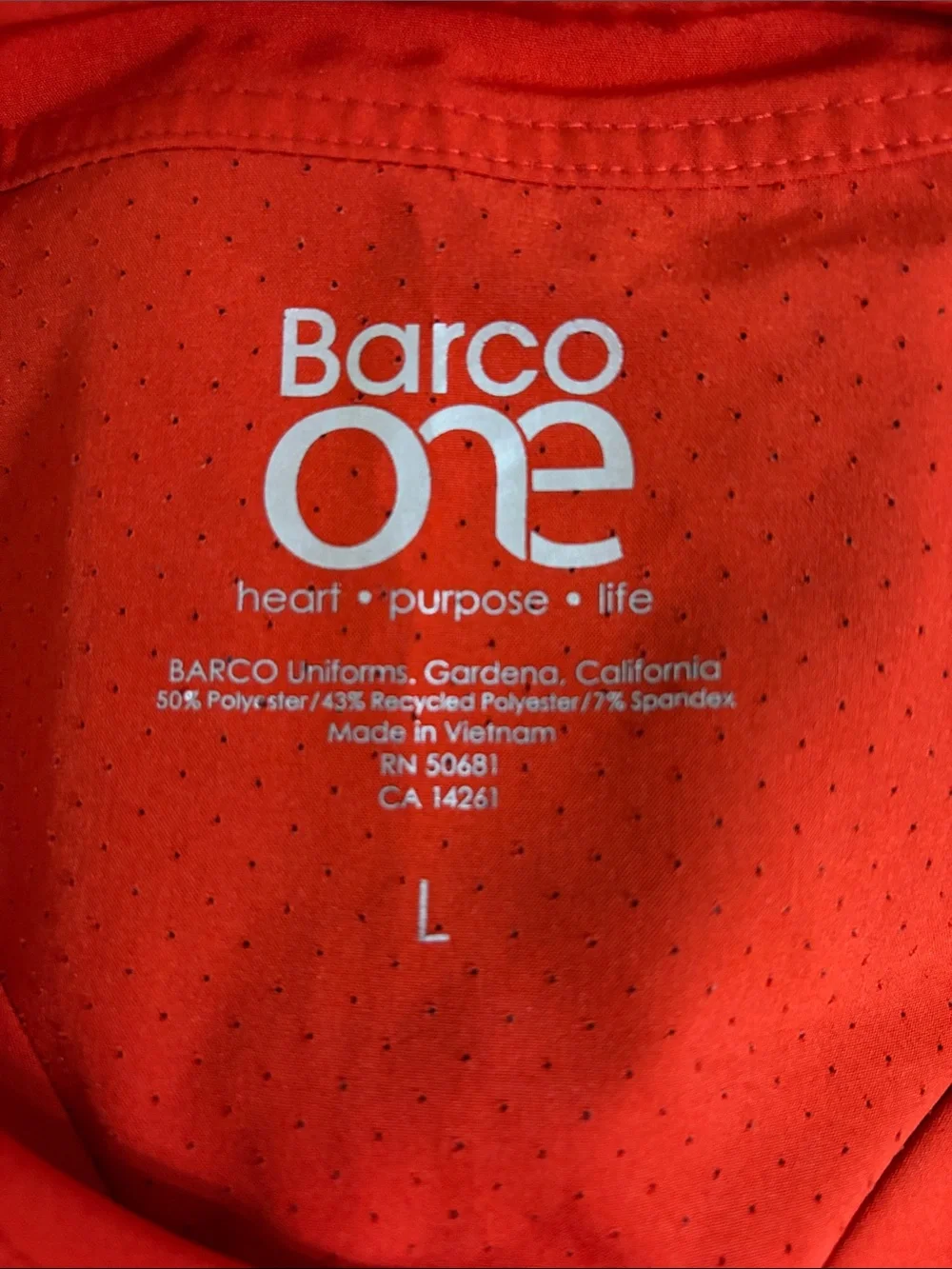 Barco Uniforms Women's Red Short Sleeve V-Neck Scrub Top
